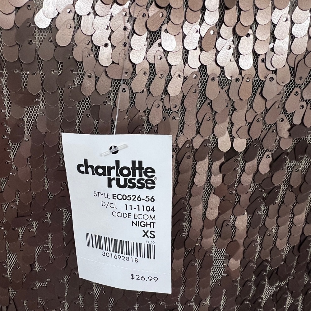 Charlotte Russe Rose Gold Sequin Top - Picture 4 of 5